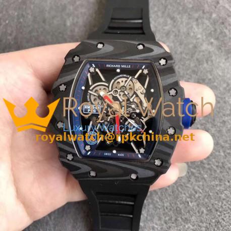 Replica Richard Mille RM35-01 PSG KV Forged Carbon Blue Skeleton Dial M8215