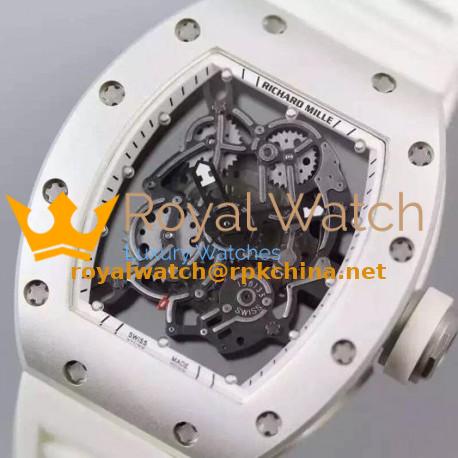 Replica Richard Mille RM035 White PVD White Dial M9015