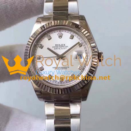 Replica Rolex Datejust II 116334 2018 41MM EW Stainless Steel Rhodium Dial Swiss 3136