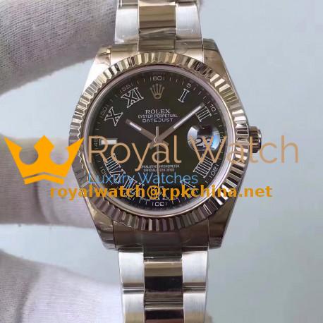 Replica Rolex Datejust II 116334 2018 41MM EW Stainless Steel Black Dial Swiss 3136