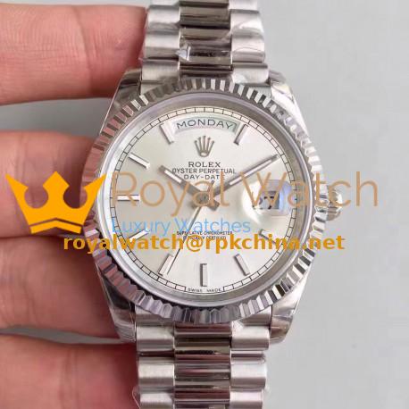Replica Rolex Day-Date 40 228239 2018 EW Stainless Steel Rhodium Dial Swiss 3255