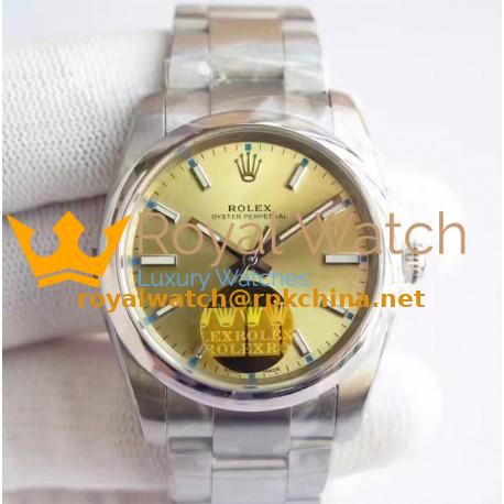 Replica Rolex Oyster Perpetual 39 114300 2018 UB Stainless Steel Champagne Dial Swiss 2836-2