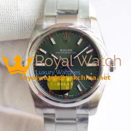 Replica Rolex Oyster Perpetual 39 114300 2018 UB Stainless Steel Green Dial Swiss 2836-2