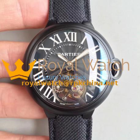 Replica Ballon Bleu De Cartier Tourbillon 2018 42MM N PVD Black Dial Swiss Tourbillon