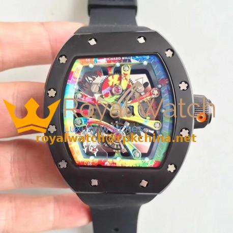 Replica Richard Mille RM068-01 Tourbillon Kongo KV Ceramic Multicolored Skeleton Dial M8215