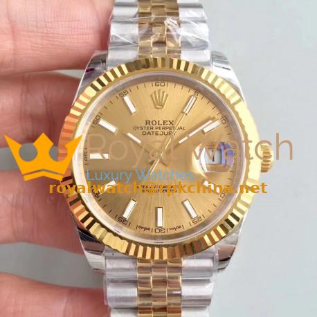 Replica Rolex Datejust II 116333 41MM EW Stainless Steel & Yellow Gold Champagne Dial Swiss 3235