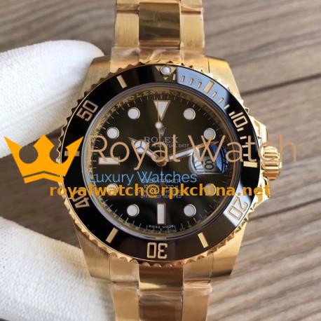 Replica Rolex Submariner Date 116618LN VR 18K Yellow Gold Wrapped Black Dial Swiss 2836-2