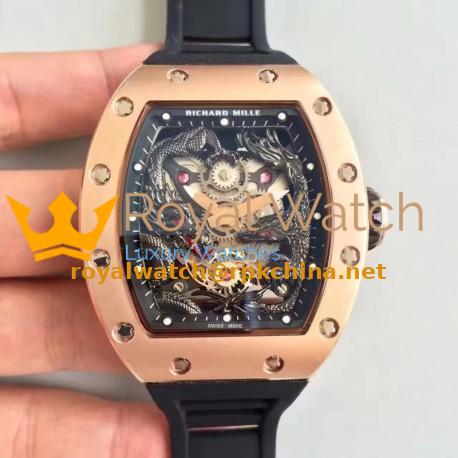 Replica Richard Mille RM57-01 Jackie Chan Rose Gold Black Dial Dial M9015