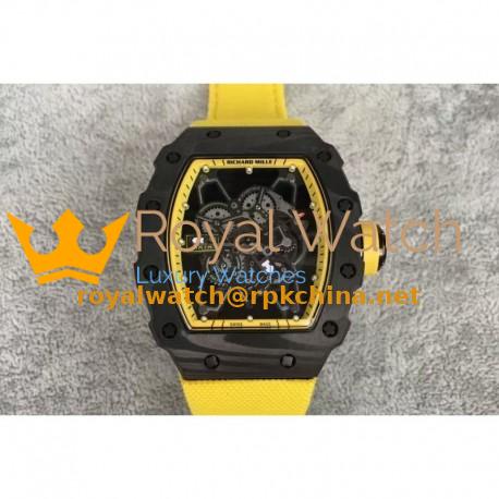 Replica Richard Mille RM35-01 Rafael Nadal Forged Carbon Skeleton Yellow Dial Yellow Nylon Strap M9015