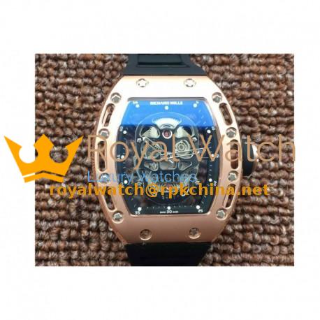 Replica Richard Mille RM052 Rose Gold Black Skull Dial M6T51