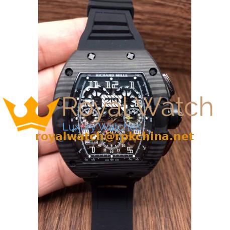 Replica Richard Mille RM011-FM Felipe Massa Chronograph Forged Carbon Black Dial Swiss 7750