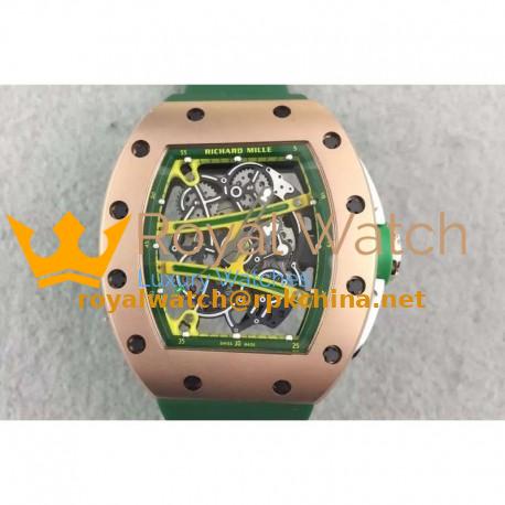Replica Richard Mille RM61 Rose Gold Green Skeleton Dial M9015