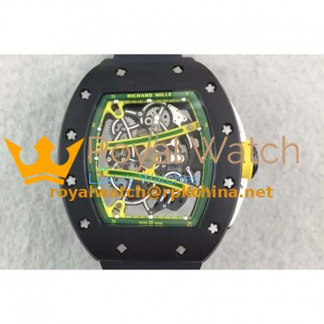 Replica Richard Mille RM61 PVD Green Skeleton Dial M9015