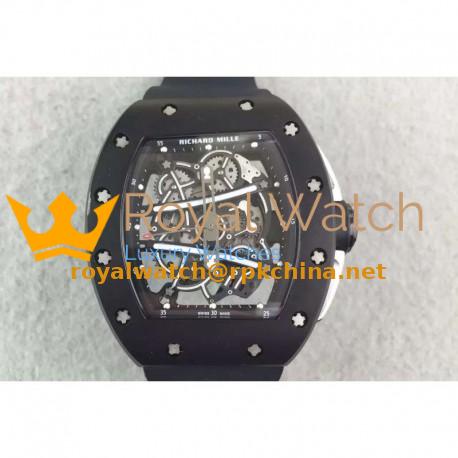 Replica Richard Mille RM61 PVD Black Skeleton Dial M9015