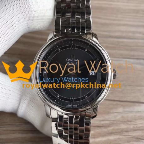 Replica Omega De Ville Prestige Co-Axial 39.5MM 424.10.40.20.06.001 GP Stainless Steel Black Dial Swiss 2824-2