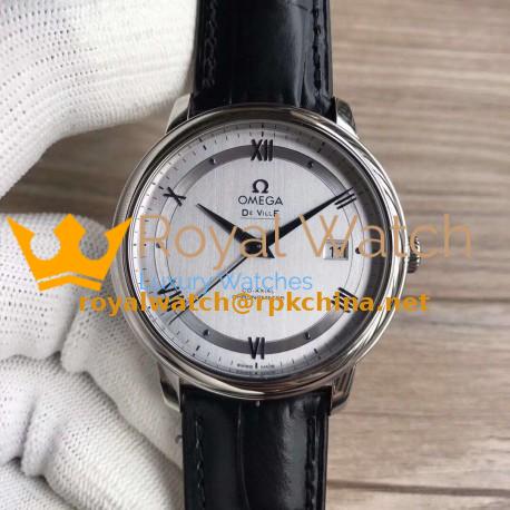 Replica Omega De Ville Prestige Co-Axial 39.5MM 424.13.40.20.02.003 GP Stainless Steel Silver Dial Swiss 2824-2