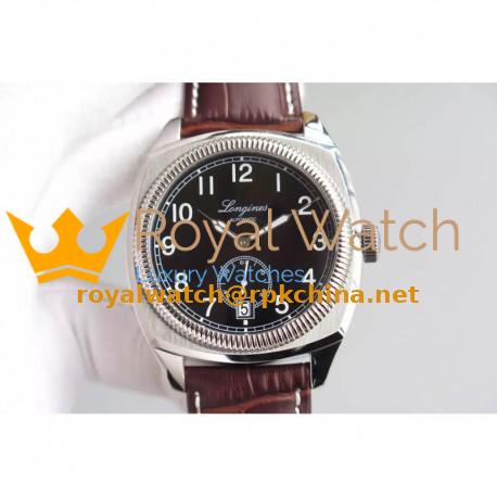 Replica Longines Heritage 1935 Stainless Steel Black Dial M9015