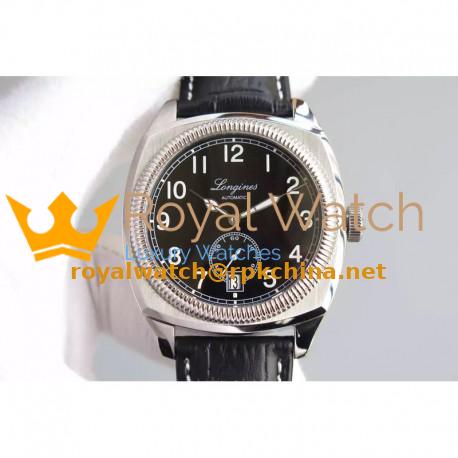 Replica Longines Heritage 1935 Stainless Steel Black Dial M9015