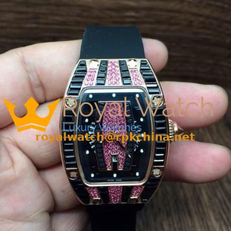 Replica Richard Mille RM007 Lady Rose Gold Pink Diamonds Dial M6T51