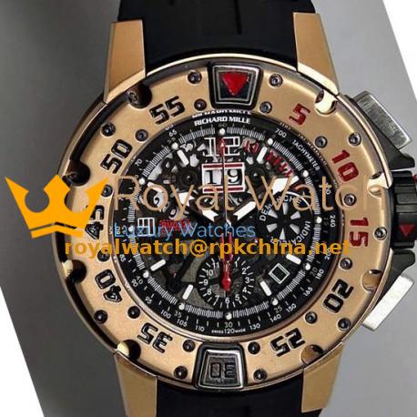 Replica Richard Mille RM032 Rose Gold Black Dial Swiss 7750