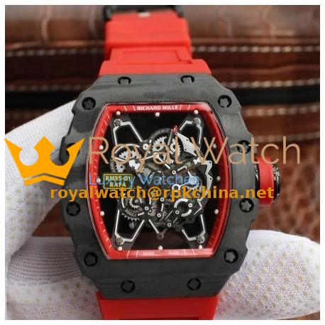 Replica Richard Mille RM035-01 Rafa Forged Carbon Red Dial M9015