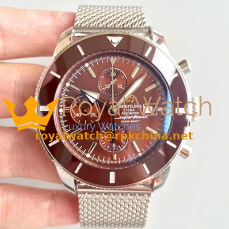 Replica Breitling Superocean Heritage II Chronograph 46 A1331233/Q616/152A N Stainless Steel Chocolate Dial Swiss 7750