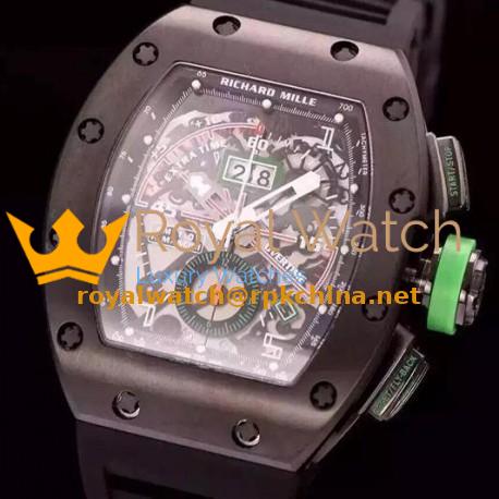 Replica Richard Mille RM011-01 R Mancini Chronograph Forged Carbon Black Dial Swiss 7750