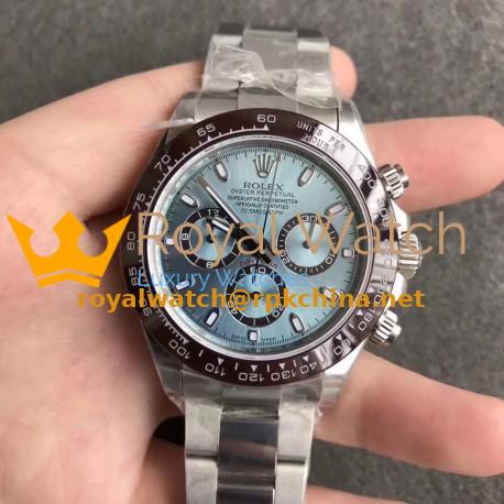 Replica Rolex Daytona Cosmograph 116506 N Stainless Steel Ice Blue Dial Swiss 7750 Run 6@SEC