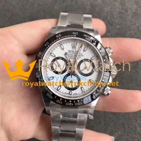 Replica Rolex Daytona Cosmograph 116500LN N Stainless Steel White Dial Swiss 7750 Run 6@SEC