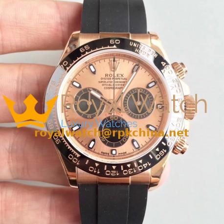 Replica Rolex Daytona Cosmograph 116515LN AR Rose Gold Rose Gold Dial Swiss 4130 Run 6@SEC