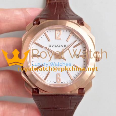 Replica Bvlgari Octo Solotempo 101963 JL Rose Gold White Dial Swiss BVL193