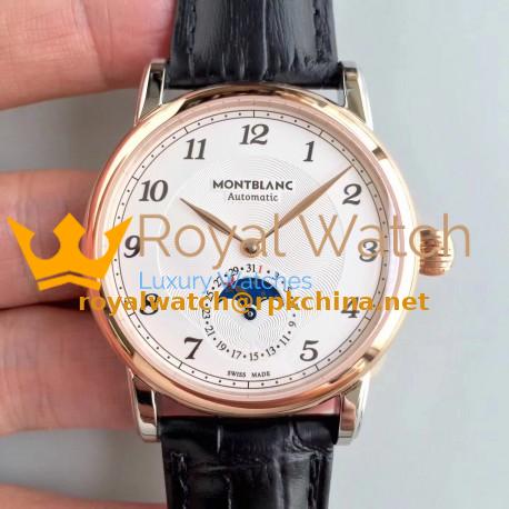 Replica Montblanc Star Legacy Moonphase 42MM U0116508 N Stainless Steel & Rose Gold White Dial Swiss MB 24.19