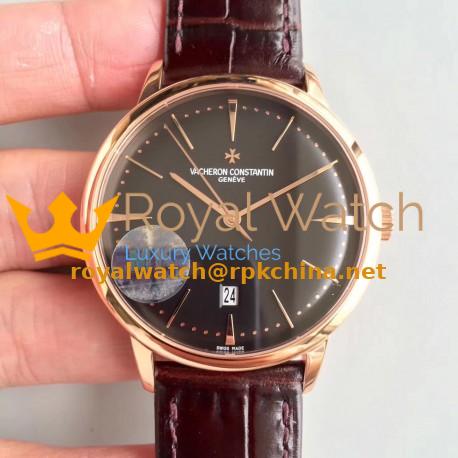 Replica Vacheron Constantin Patrimony 85180/000R-9166 MK Rose Gold Black Dial Swiss 2450 Q6