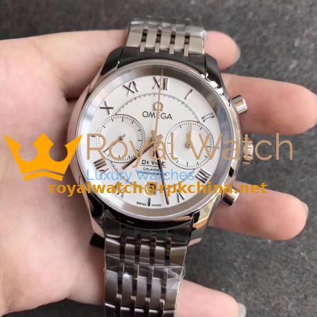 Replica Omega De Ville Co-Axial Chronograph 42MM 431.10.42.51.02.001 OM Stainless Steel White Dial Swiss 9300