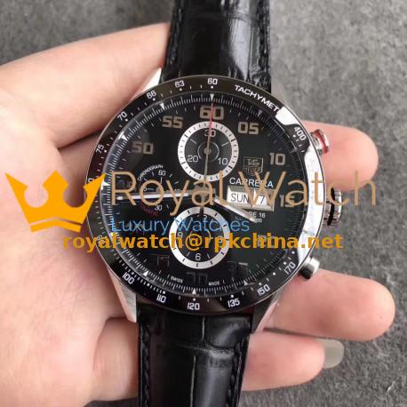 Replica Tag Heuer Carrera Calibre 1887 Day-Date 43MM HBB V6 Stainless Steel Black Dial Swiss Calibre 1887