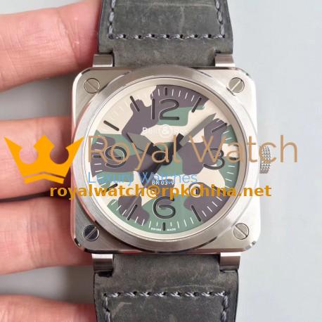 Replica Bell & Ross BR 03-92 Black Camo BR Stainless Steel Grey Safari Dial M9015