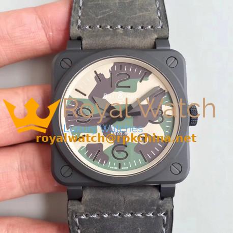 Replica Bell & Ross BR 03-92 Black Camo BR PVD Grey Safari Dial M9015