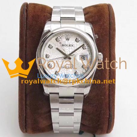 Replica Rolex Datejust 36MM 116234 DJ Stainless Steel 904L Silver Anniversary Jubilee Dial Swiss 3135