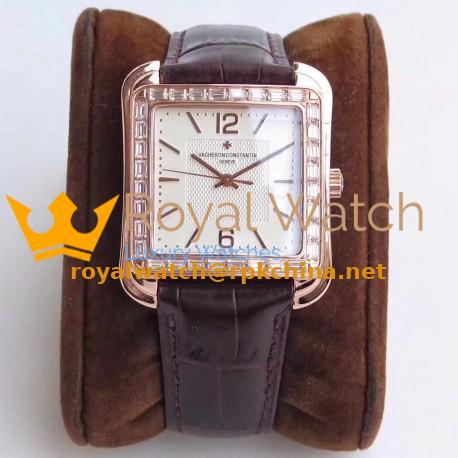 Replica Vacheron Constantin Historiques Toledo 1951 86300/000R-9826 GS Rose Gold & Diamonds White Dial M9015