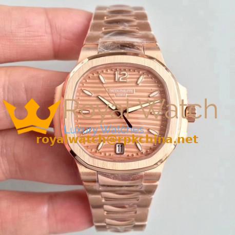 Replica Patek Philippe Ladies Nautilus 7118/1200R PF Rose Gold Rose Gold Dial Swiss 324SC