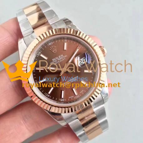 Replica Rolex Datejust II 116333 41MM EW Stainless Steel & Rose Gold Chocolate Dial Swiss 3136