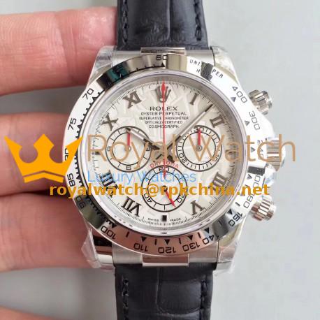 Replica Rolex Daytona Cosmograph 116520 JH Stainless Steel White Dial Swiss 4130 Run 6@SEC