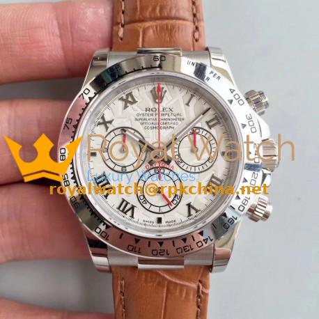 Replica Rolex Daytona Cosmograph 116520 JH Stainless Steel White Dial Swiss 4130 Run 6@SEC
