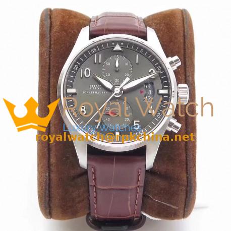 Replica IWC Pilot Spitfire Chronograph IW387802 ZF Stainless Steel Anthracite Dial Swiss 7750