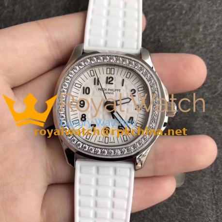 Replica Patek Philippe Aquanaut Luce Ladies 5067A-024 N Stainless Steel & Diamonds White Dial Swiss E23-250SC