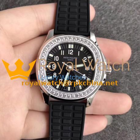 Replica Patek Philippe Aquanaut Luce Ladies 5067A-001 N Stainless Steel & Diamonds Black Dial Swiss E23-250SC