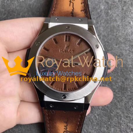 Replica Hublot Classic Fusion Berluti Scritto 511.TX.050T.VR.BER16 SR V2 Stainless Steel Brown Leather Dial Swiss HUB1100