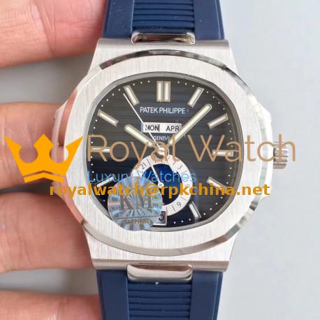 Replica Patek Philippe Nautilus Annual Calendar Moonphase 5726A KM V2 Stainless Steel Blue Dial Swiss 324 S QA LU 24H/303