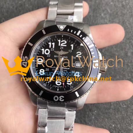 Replica Breitling Superocean II 44MM A17392D7/BD68 GF Stainless Steel Black Dial Swiss 2824-2
