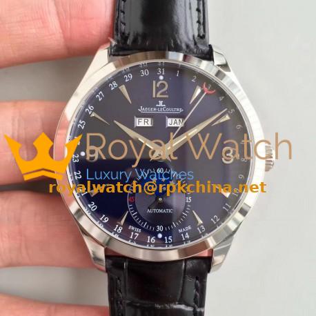 Replica Jaeger-LeCoultre Master Calendar 1558420 KM Stainless Steel Blue Dial Swiss Caliber 866/1